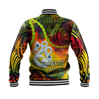 (Custom Personalised) New Zealand Maori Baseball Jacket Aotearoa Manaia Reggae Paua Shell LT9 - Polynesian Pride
