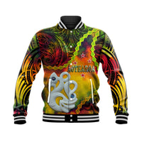 New Zealand Maori Baseball Jacket Aotearoa Manaia Reggae Paua Shell - Kia Ora LT9 Unisex Reggae - Polynesian Pride