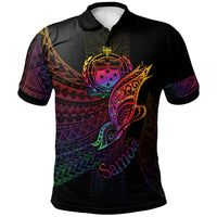 Samoa Polo Shirt Butterfly Polynesian Style Unisex Black - Polynesian Pride
