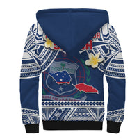 Samoa Sherpa Hoodie Samoan Plumeria Flowers Mix Polynesian Pattern LT14 - Polynesian Pride