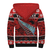 (Custom Personalised) New Zealand Christmas Sherpa Hoodie Paua Shell Silver Fern Meri Kirihimete LT14 - Polynesian Pride