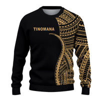 (TINOMANA) Sweatshirt - Gold Polynesian Tentacle Tribal Pattern LT13 Unisex Gold - Polynesian Pride