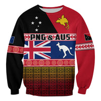 Papua New Guinea and Australia Sweatshirt Polynesian PNG and AUS LT13 Unisex Black - Polynesian Pride