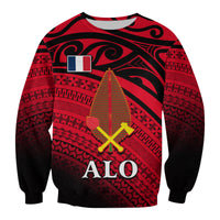 Alo Chiefdom Wallis et Futuna Sweatshirt Polynesian Pattern and Flag LT13 Unisex Red - Polynesian Pride