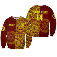 (Custom Text And Number) Tonga High School Sweatshirt Class Of Year Tongan Ngatu Pattern LT14 Unisex Red - Polynesian Pride