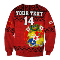 (Custom Text And Number) Tonga Rugby Sweatshirt Mate Maa Tonga Pacific Ngatu Black LT14 - Polynesian Pride