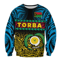 Torba Province Sweatshirt Vanuatu Pig Tusk Polynesian Flag Style LT14 Unisex Black - Polynesian Pride