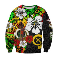 (Custom Personalised) Vanuatu Sweatshirt Polynesia Tie Dye Hibiscus Flowers LT13 - Polynesian Pride