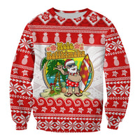 Custom Personalised Hawaii Christmas Sweatshirt Kanaka Polynesian Santa Claus Mele Kalikimaka LT14 - Polynesian Pride