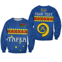 (Custom Personalised) Tafea Province Sweatshirt Vanuatu Pig Tusk Polynesian Flag Style LT14 Unisex Blue - Polynesian Pride