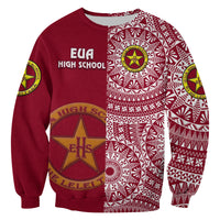 (Custom Personalised) Tonga Eua High School Sweatshirt Tongan Ngatu Pattern LT14 - Polynesian Pride