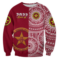 (Custom Text And Number) Tonga Eua High School Sweatshirt Class Of Year Tongan Ngatu Pattern LT14 - Polynesian Pride