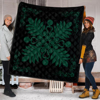 Hawaiian Quilt Maui Plant And Hibiscus Premium Quilt - Sacramento Black - AH - Polynesian Pride