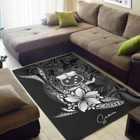 Samoa Area Rug - Fish With Plumeria Flowers Style - Polynesian Pride