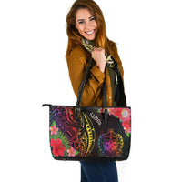 Samoa Leather Tote - Tropical Hippie Style - Polynesian Pride
