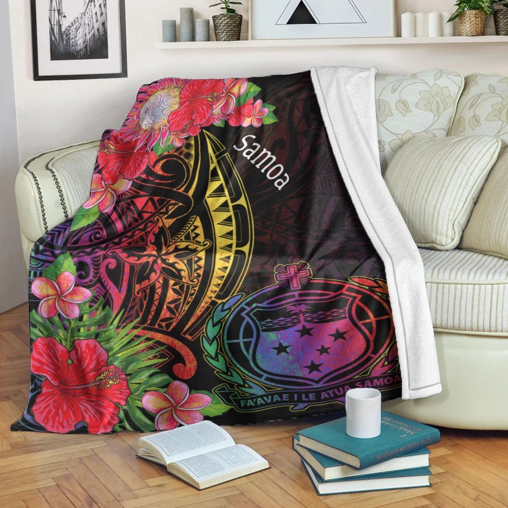 Samoa Premium Blanket - Tropical Hippie Style White - Polynesian Pride