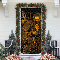 Samoa Door Cover Turtle Hibiscus Gold - Polynesian Pride