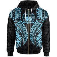 Samoa Zip up Hoodie Polynesian Lion Head Neon Unisex Neon - Polynesian Pride