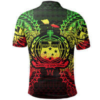 Samoa Polo Shirt Samoan Coat Of Arms Map Polynesian Tattoo Reggae - Polynesian Pride