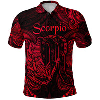 Scorpio Zodiac Polynesian Polo Shirt Unique Style Red LT8 - Polynesian Pride
