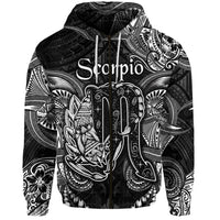 Scorpio Zodiac Polynesian Zip Hoodie Unique Style Black LT8 - Polynesian Pride