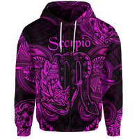 Scorpio Zodiac Polynesian Zip Hoodie Unique Style Pink LT8 - Polynesian Pride