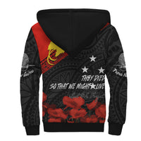Papua New Guinea Sherpa Hoodie PNG Remembrance Day LT7 - Polynesian Pride