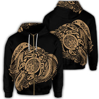Simple Zip Hoodie Gold Unisex Art - Polynesian Pride