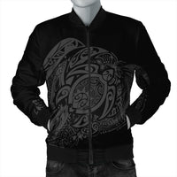 Simple Bomber Jacket Gray AH Black Unisex - Polynesian Pride
