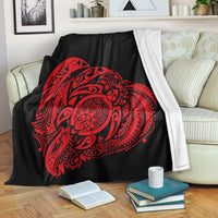 Simple Premium Blankets Red AH White - Polynesian Pride