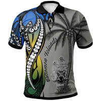 Solomon Islands Polo Shirt Classical Coconut Tree Unisex Gray - Polynesian Pride