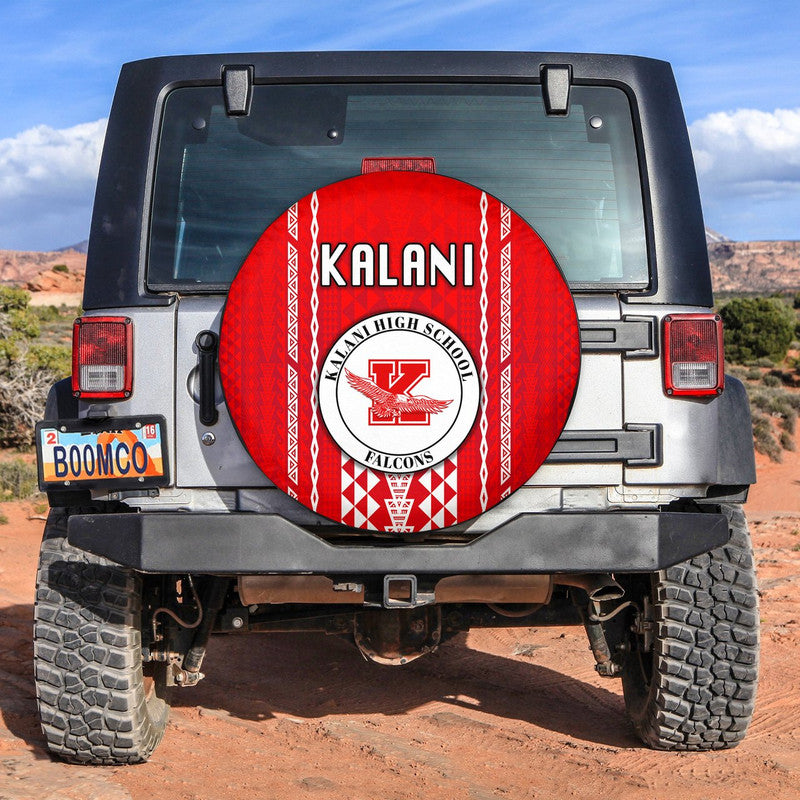 Hawaii Kalani High School Spare Tire Cover Falcons Simple Style LT8 Red - Polynesian Pride