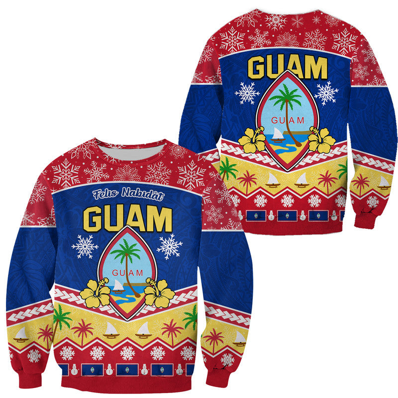 Guam Tribal Polynesian Christmas Vibe Sweater LT9 Unisex Blue - Polynesian Pride