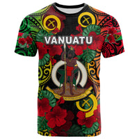 Vanuatu Hibiscus T Shirt LT6 Black - Polynesian Pride