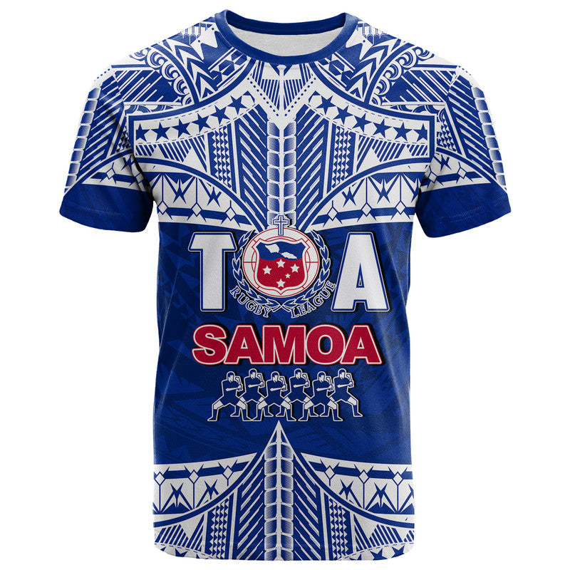 Toa Samoa Rugby T Shirt Siva Tau LT6 Blue - Polynesian Pride