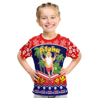 Custom Hawaii Santa Kalikimaka Palm and Hibiscus Christmas Vibe T Shirt LT9 - Polynesian Pride