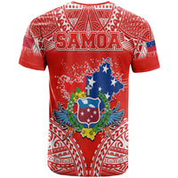 Toa Samoa Polynesian Rugby T Shirt Samoan Flag Red Color LT9 - Polynesian Pride