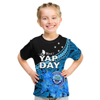 Yap State Day Kid T Shirt Yap Flag and FSM Seal LT9 Blue - Polynesian Pride