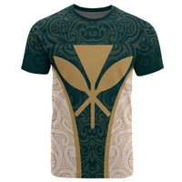 Custom Hawaii Kanaka Map T Shirt Special Edition James Style Green - Polynesian Pride