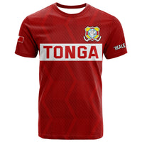 (Custom Text and Number) Tonga Rugby Sevens T Shirt Sporty Style LT9 Red - Polynesian Pride