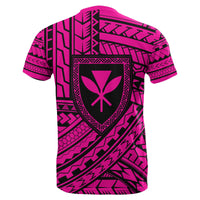 Hawaii Kanaka Polynesian T Shirt Pink Quarter Style - Polynesian Pride