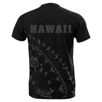 Hawaii Coat of Arms T Shirt ( Gray) Turtle Style - Polynesian Pride