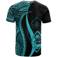 Guam T Shirt Turquoise Polynesian Tentacle Tribal Pattern - Polynesian Pride