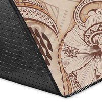 Tahiti Area Rug - Hibiscus Flowers Vintage Style - Polynesian Pride