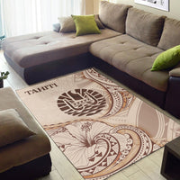 Tahiti Area Rug - Hibiscus Flowers Vintage Style - Polynesian Pride