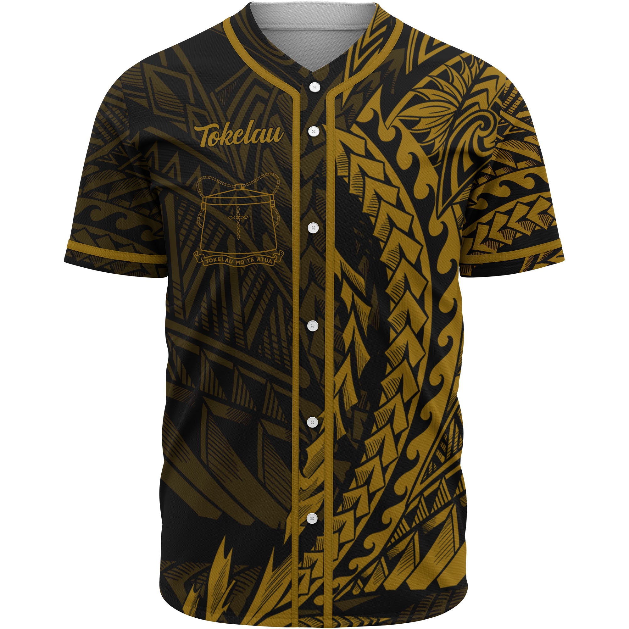 Tokelau Baseball Shirt - Wings Style Unisex Gold - Polynesian Pride