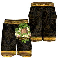 Tokelau Men's Shorts - Polynesian Gold Patterns Collection - Polynesian Pride