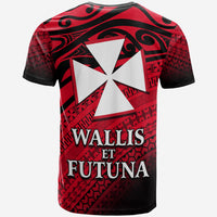 Uvea Chiefdom Wallis et Futuna T Shirt Polynesian Pattern and Flag LT13 - Polynesian Pride