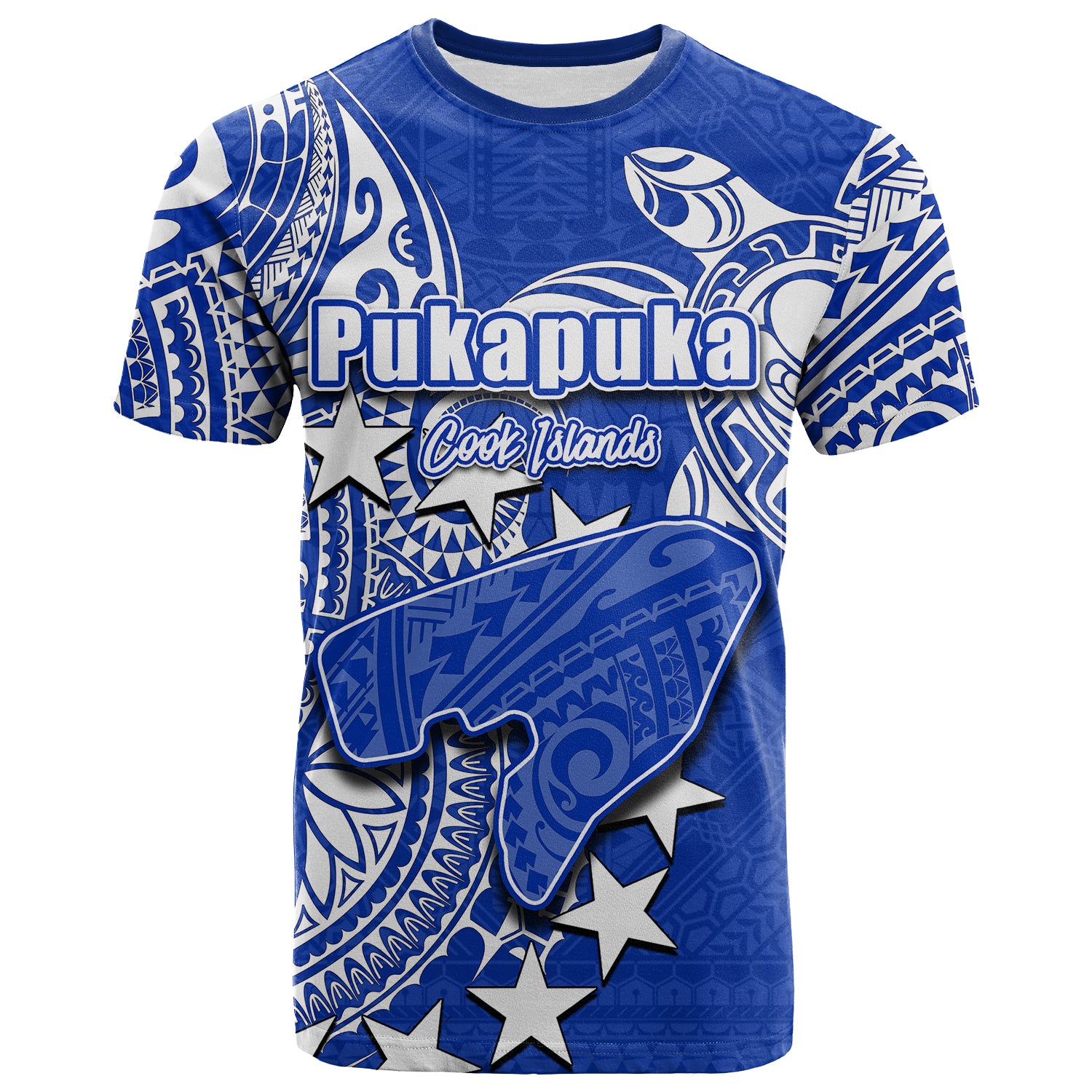 Custom Cook Islands T Shirt Pukapuka LT6 Blue - Polynesian Pride