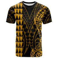 Kakau Polynesian Tribal T Shirt LT13 Gold - Polynesian Pride